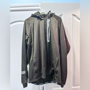 Men Size XL NIKE RUNNING element jacket khaki and reflective, hidden mask
